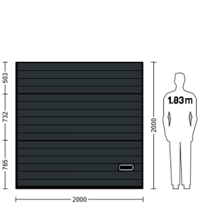 Porte Sectionnelle Industrielle 2,0 m x 2,0 m en panneaux sandwich 40 mm isolé Acier de Type S Stucco.