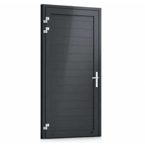 Porte de service industrielle L 1.05 m x H 2.25 m en encadrement aluminium avec remplissage panneaux S Stucco acier 40 mm