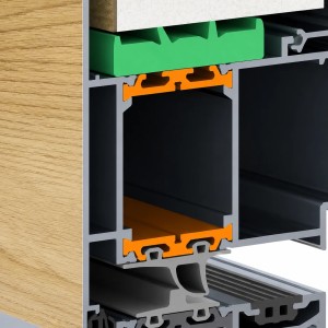 Porte de service industrielle L 1.05 m x H 2.15 m en encadrement aluminium avec remplissage panneaux L Lisse acier 60 mm