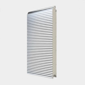 Porte de service industrielle L 1.05 m x H 2.15 m en encadrement aluminium et remplissage panneaux acier 40 mm