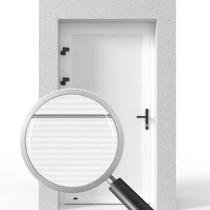 Porte de service industrielle L 1.15 m x H 2.25 m en encadrement aluminium et remplissage panneaux acier 40 mm