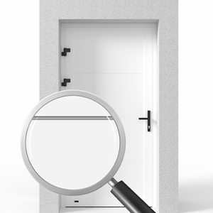 Porte de service industrielle L 1.05 m x H 2.15 m en encadrement aluminium avec remplissage panneaux L Lisse acier 60 mm