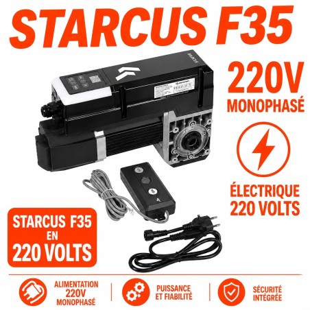 Kit automatisme sur arbre pour porte sectionnelle industrielle  - starcus (f35 nm)