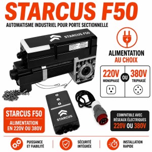 Automatisme Starcus F50 220V ou 380V pour porte sectionnelle industrielle