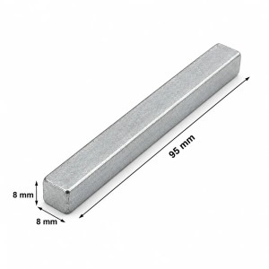 Clavette acier 8 x 8 x 95 mm pour arbre de torsion de porte sectionnelle industrielle