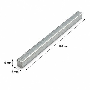 Clavette acier 6 x 6 x 100 mm pour arbre de torsion de porte sectionnelle industrielle