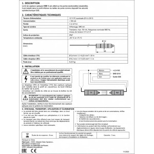 Cellule de barre palpeuse optique 9 m – Capteur de sécurité anti-écrasement pour porte sectionnelle