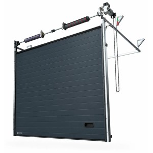 Porte Sectionnelle Industrielle L 3.5 m x H 7.0 m en panneaux sandwich 40 mm isolé Acier de Type S Stucco.