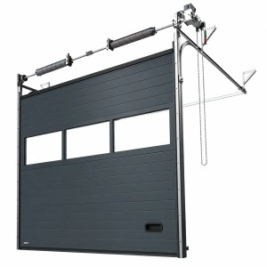 Porte Sectionnelle Industrielle L 5.0 m x H 3.5 m en panneaux sandwich 40 mm isolé avec Rangée vitrée