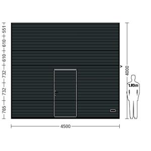 Porte Sectionnelle Industrielle L 4.5 m x H 4.0 m avec portillon intégré, panneaux sandwich 40 mm isolé Acier Galvan