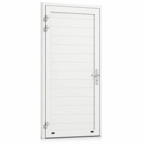 Porte de service industrielle L 1.00 m x H 2.15 m en aluminium avec remplissage panneaux aluminium isolé 40 mm