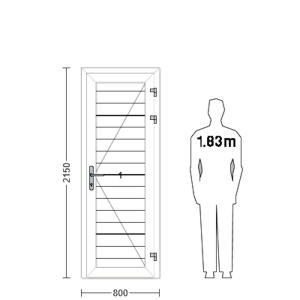 Porte de service industrielle L 0.80 m x H 2.15 m en aluminium avec remplissage panneaux aluminium isolé 40 mm