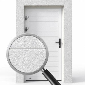 Porte de service industrielle L 0.90 m x H 2.25 m en aluminium avec remplissage panneaux aluminium isolé 40 mm