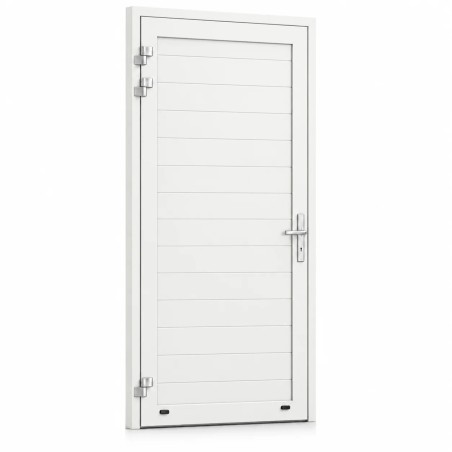 Porte de service industrielle L 0.90 m x H 2.25 m en aluminium avec remplissage panneaux aluminium isolé 40 mm