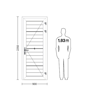 Porte de service industrielle L 0.90 m x H 2.25 m en aluminium avec remplissage panneaux aluminium isolé 40 mm
