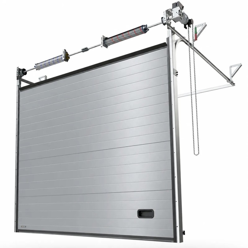 Porte Sectionnelle Industrielle Aluminium L 4.5 m x H 3.5 m en panneaux sandwich 40 mm isolé de Type S Stucco.