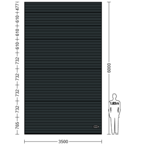 Porte Sectionnelle Industrielle L 3.5 m x H 6.0 m en panneaux sandwich 40 mm isolé Acier de Type S Stucco.
