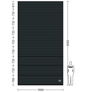 Porte Sectionnelle Industrielle L 3.5 m x H 6.5 m en panneaux sandwich 40 mm isolé Acier de Type S Stucco.