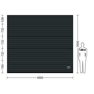 Porte Sectionnelle Industrielle L 4.0 m x H 3.5 m en panneaux sandwich 40 mm isolé Acier de Type S Stucco.