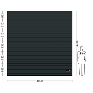 Porte Sectionnelle Industrielle L 4.0 m x H 4.0 m en panneaux sandwich 40 mm isolé Acier de Type S Stucco.